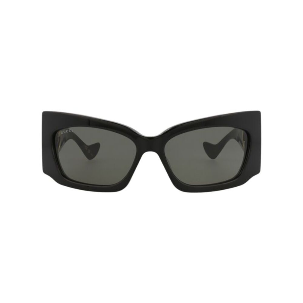 Gucci Shield-Frame Recycled Acetate Sunglasses Black Womens
